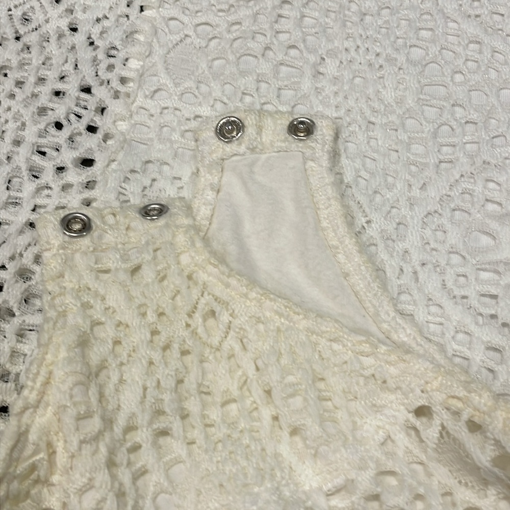 Express One Eleven White Crochet Bodysuit Small - Picture 5 of 16